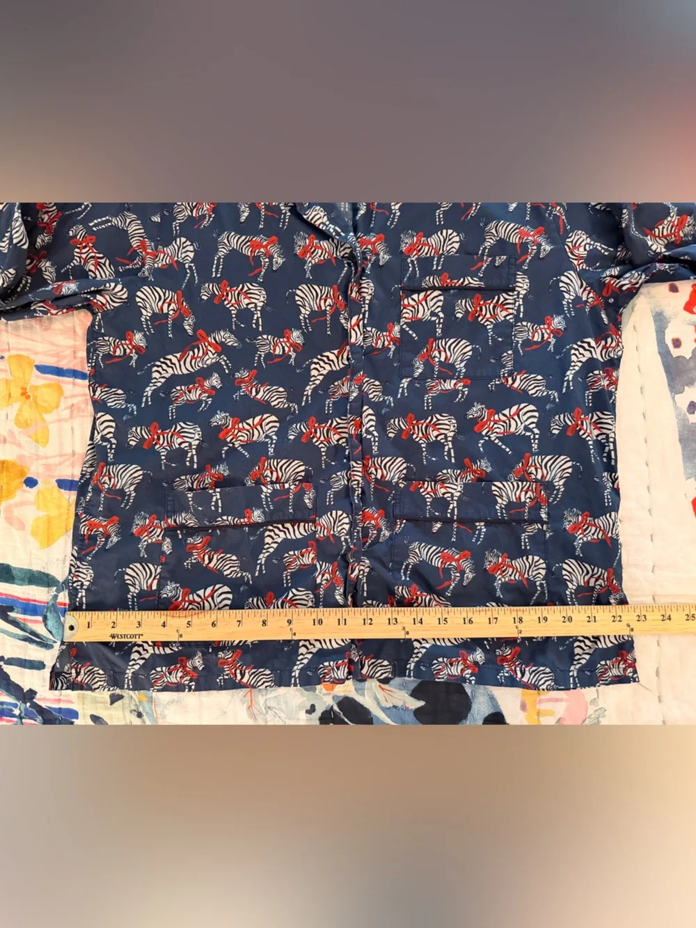 J. CREW M Cotton Poplin Pajama Top Zebra Holiday Party Animal